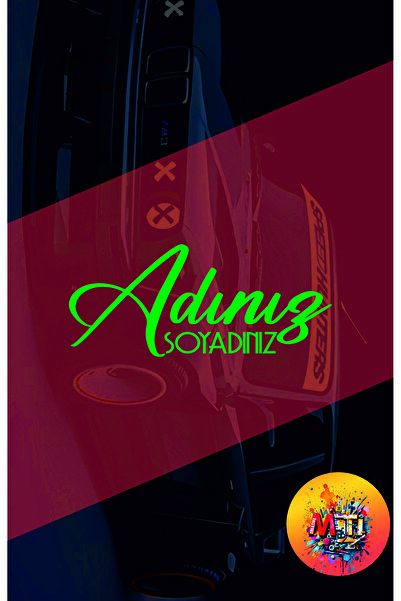 sticker اسم واسم العائلة 35×15 سم من الفويل، اسم العائلة ونماذج كتابة على الز...