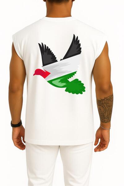 Bahriyeli Collection oversized Peace Dove Palestine Σχεδιασμένο μπλουζάκι με σχέδιο στο στήθος και την πλάτη