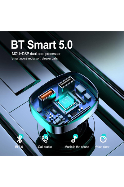 MaxTech FM Bluetooth Car Modulator with Fast Charging & LED Display