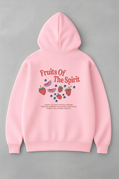 LORVEX Hanorac supradimensionat pentru femei cu imprimeu Fructele Spiritului ...