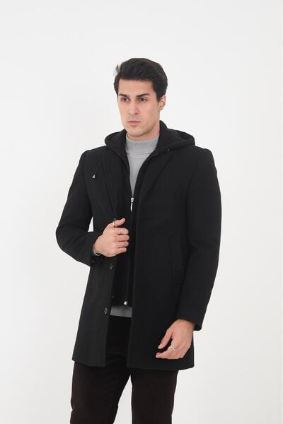 l lebs collection moda lebs şekil erkek Regular kapüşonlu Kaşe Kaban