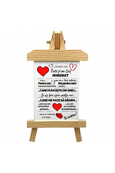 CrisPrint Șevalet personalizat cu mesaj de apreciere – cadou pentru soț și tată