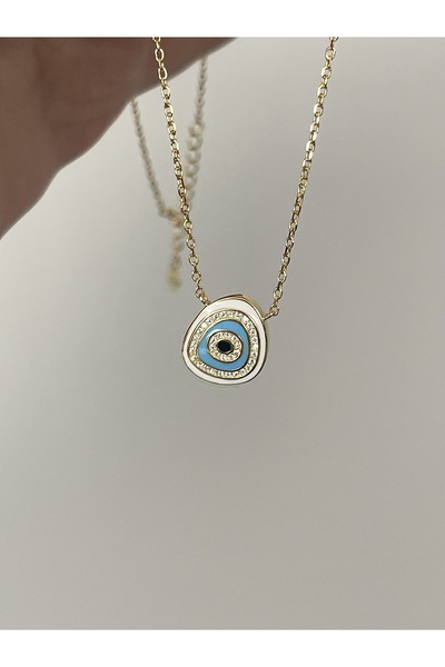 denizden silver Gümüş Nazarlık Kolye