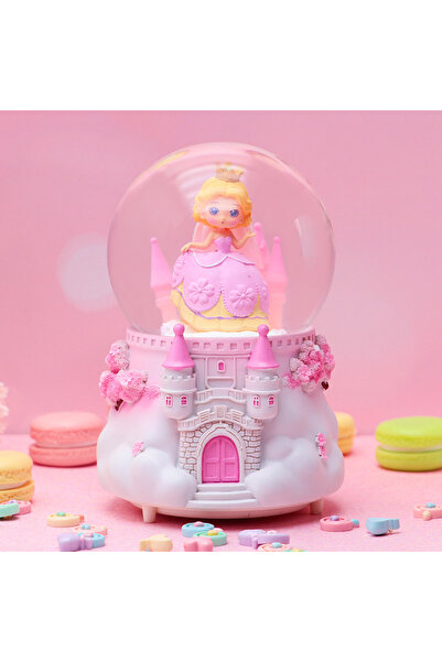 Livava Prenses Büyük Boy Kar Küresi Işıklı, Müzikli, Püskürtmeli, Pembe, 16X12