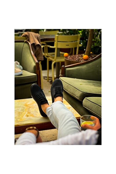 Zerenyus Zrn-101 Black Premium Knitwear Lace-Up Casual Men's Shoes