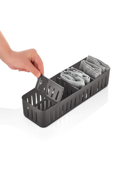 AKTEZ-EL Adjustable Cabinet Organizer Sock Laundry Drawer Insert Office Drawer Organizer 641