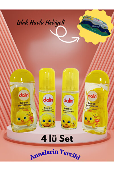 Dalin Bebek Şampuanı & Bıcı Bıcı Kolonyası 4’lü Set (Hassas Ciltlere Uygun)