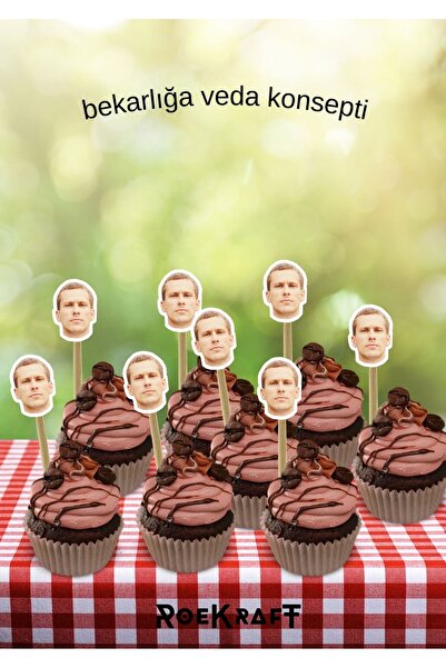 OEM Roekraft Bekarlığa Veda Konseptli Cupcake Süsü 12li , Damat-Gelin Konsept...