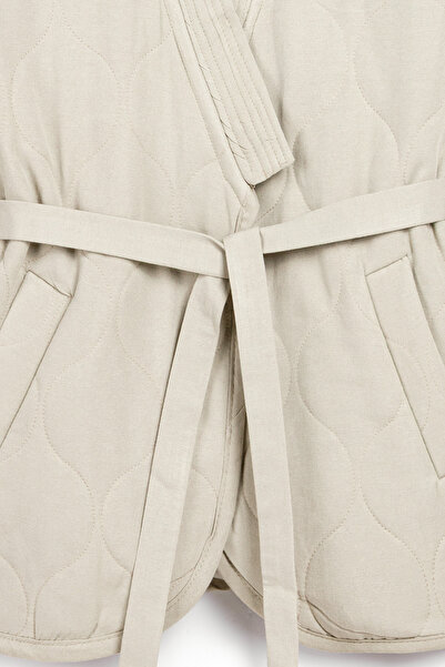 praye Tied Quilted Jacket Stone