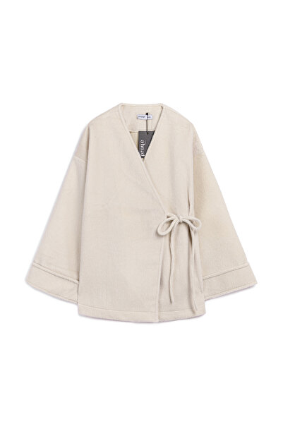 praye Side-Tied Faux Fur Stone