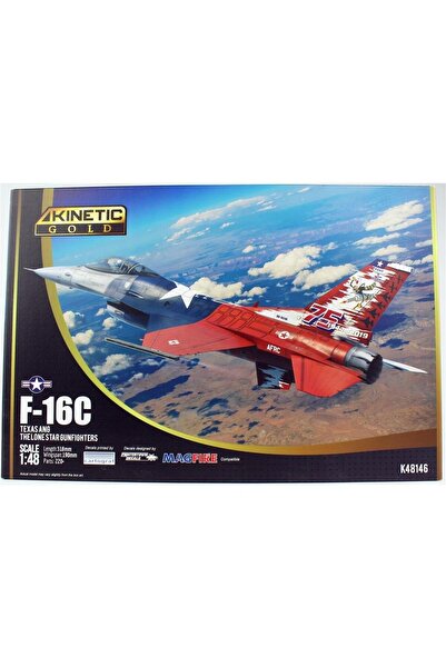 Kinetic K48146 1/48 Ölçek, F-16C TEXAS ANG (ipms 2023) Savaş Uçağı, Plastik M...