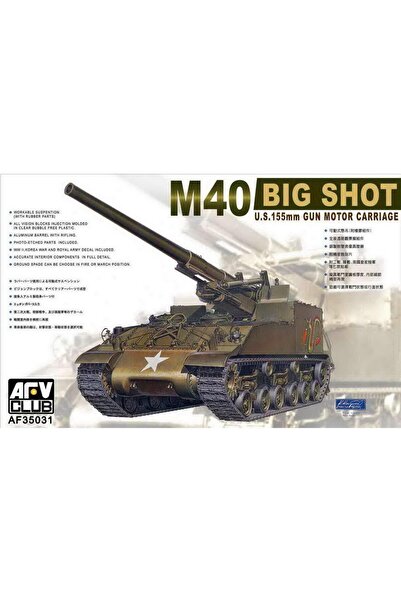 Genel Markalar AF35031 1/35 Ölçek, M40 Big Shot U.S. 155mm Gun Motor Carriage...