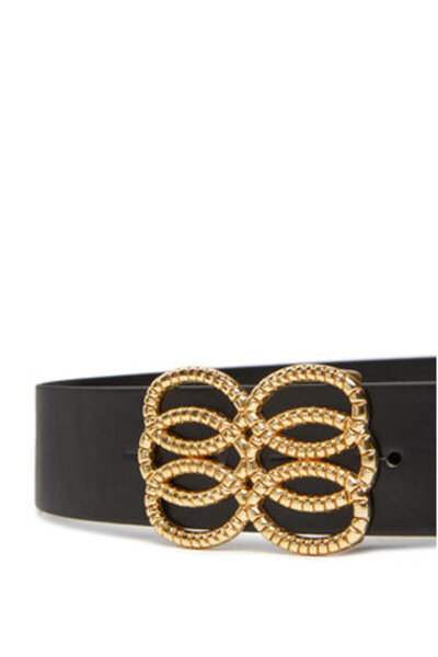 PIECES Γυναικεία Ζώνη Γυναικεία μαύρη PIECES-17158014 ΜΑΥΡΟ ΧΡΥΣΟ ΜΕ ΛΕΠΤΟΜΕΡΕΙΕΣ