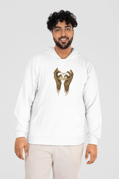 NEVERMIND oversized Unisex φούτερ - με κουκούλα Προσαρμοσμένο φούτερ με κουκούλα