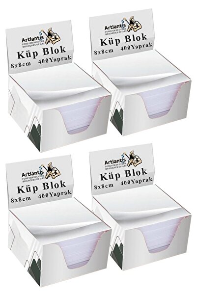 Artlantis Χαρτί σημειώσεων Desktop Cube Block 4 Πακέτα 8x8 εκ. Λευκό χαρτί ση...