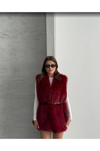 GAMZE ALPTEKİN Women's Furry Belted Vest