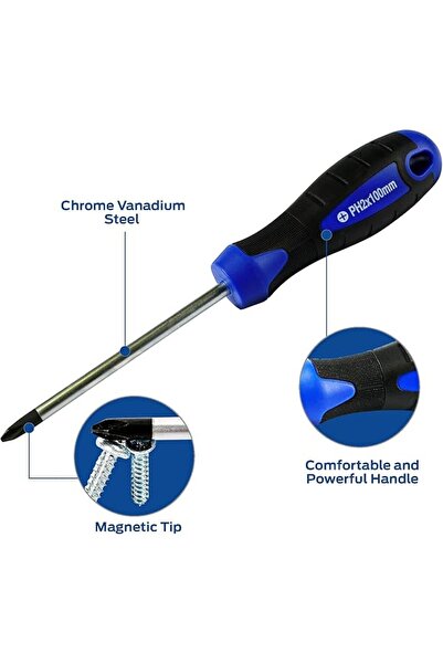 Other 2x100mm Magnetic Phillips Screwdriver, Professional & Multi-Purpose, VT2117