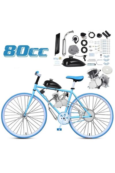 China Kit motor bicicletă 80 cc 2 TIMPI (CULOARE GRI)