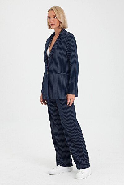 GAMZE ALPTEKİN Striped Jacket Pants Fabric Set