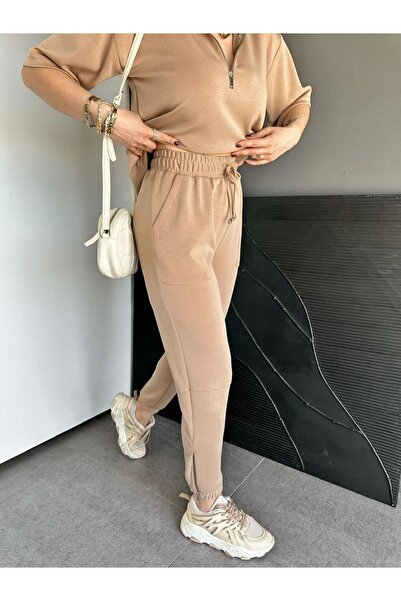 GAMZE ALPTEKİN Gray Collar and Zippered Leg Suit