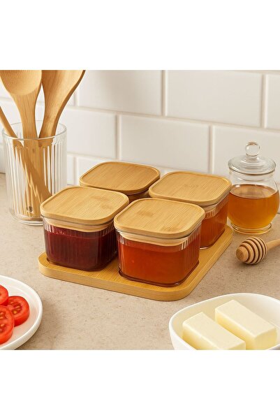 Empressco Glass Set of 4 with Bamboo Lid - Stylish Presentation and Snack Bowl