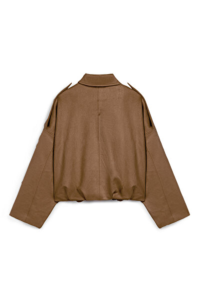 praye Κοντό σουέτ μπουφάν καφέ