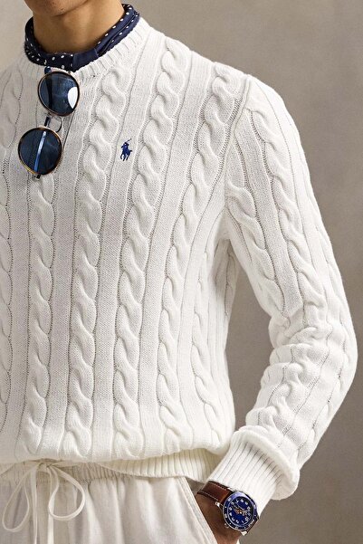 Ralph Lauren Golf Polo Ralph Lauren. Cable-Knit Cotton Jumper Round Neck Hair Knitwear Sweater