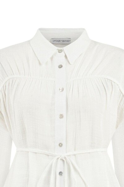 praye Σετ πουκάμισο και φούστα εκρού