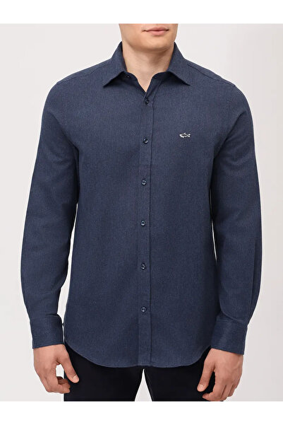 PAUL&SHARK Erkek Regular Fit Gömlek Yaka Uzun Kollu Mavi Gömlek 15313131CF-464