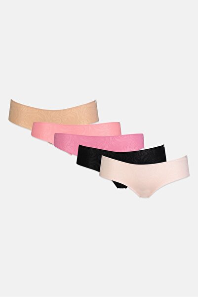 Bcbgeneration Women 5 Pieces Textured Pull On Hipster Panties, Multicolor