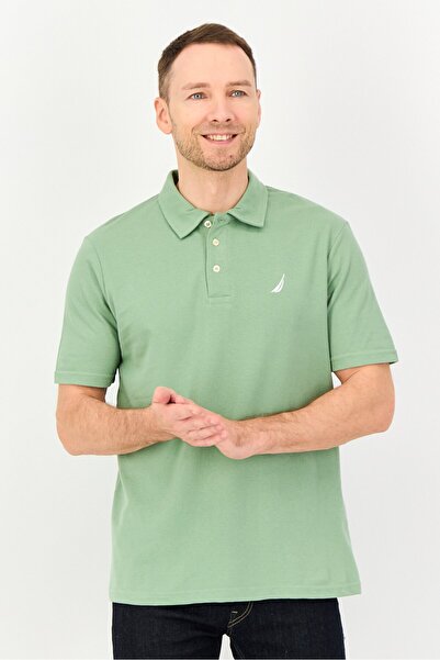 Nautica Men Regular Fit Embroidered Logo Short Sleeve Polo Shirt, Green