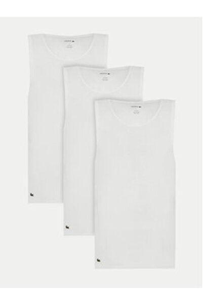 Lacoste Σετ 3 ανδρικών αμάνικα μπλουζάκια λευκά LACOSTE-TH9009 001 ΛΕΥΚΟ