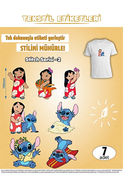 AGG Reklam Ütü ile Yapışan Kıyafet Etiketi Stitch Serisi -2 7Li Set