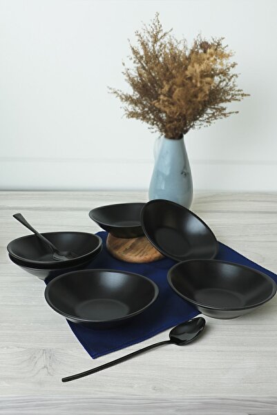 Empressco Mat Siyah 18 cm Kase, 6'lı Paket, Şık ve Kullanışlı Ev ve Mutfak Ge...