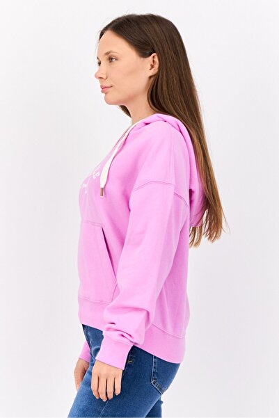 AMERICAN EAGLE Women Brand Logo Long Sleeve Hoodie, Purple