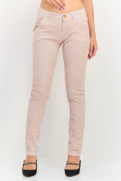 Reiko بنطلون تشينو نسائي مخطط بقصة مستقيمة، متعدد الألوان