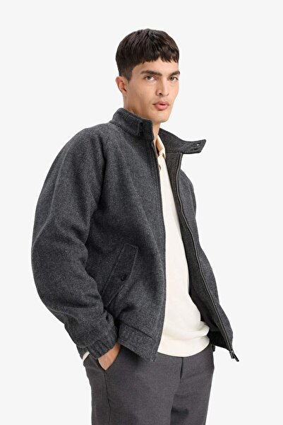 DeFacto Regular Fit Dik Yaka Cepli Fermuarlı Astarlı Mont F0683AX25WN