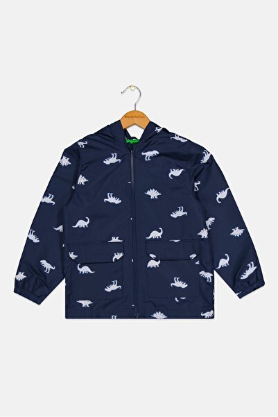 Carter's Kids Boys Animal Print Rain Jacket, Navy Blue Combo