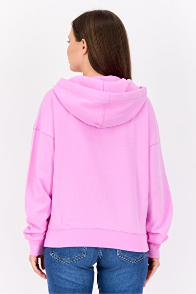 AMERICAN EAGLE Women Brand Logo Long Sleeve Hoodie, Purple