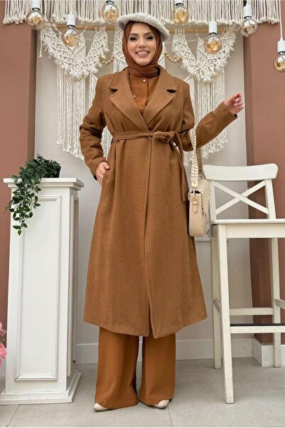 TRENDTESETTÜR Women's Taba Large Size Cardigan Coat t 9157-1