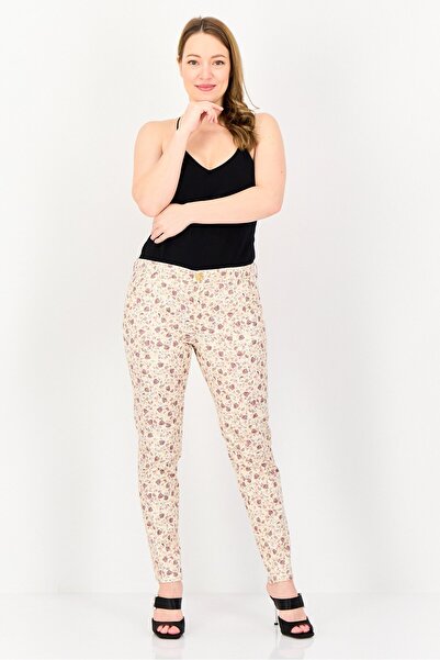 Reiko Women Cigarette Fit Pasley Pattern Formal Pants, Multicolor