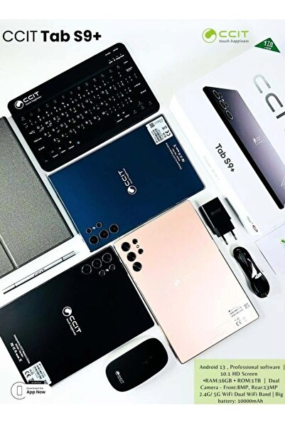 CCIT Tab S9+ 10.1 Inch Full HD Display Android 13 Tablet 16GB RAM 1TB ROM 10000 mAh Battery
