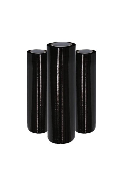 MARKQ [3 لفات] غلاف بلاستيكي أسود ممتد - غلاف منكمش 500 مم للمنصات والتعبئة و...