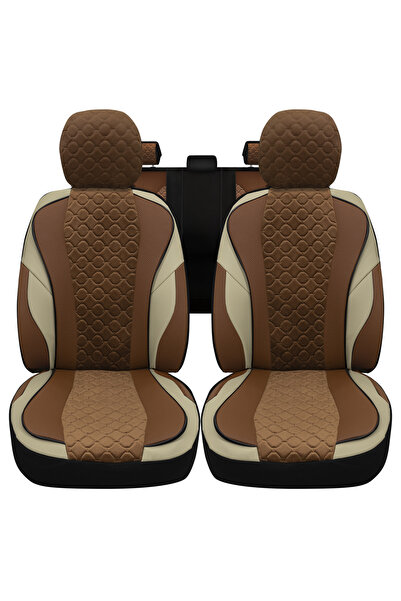 Minderland غطاء مقعد السيارة من سلسلة VIP متوافق مع جميع السيارات - بني / بني...