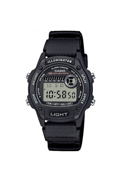 Casio Digital Watch W-220H-1AVEF, Chronograph, Resin, Black, for Boys