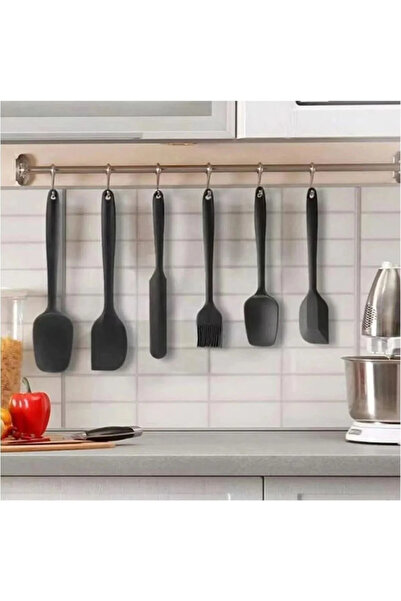 Raakmadezanmir Set of 6 Fireproof Non-Stick Egg Brush Spoon Knife Spatula Set Kitchen Pastry Silicone