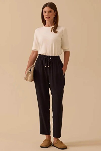 SCL Ankle Length Lace-Up Trousers 10002521011023 Black