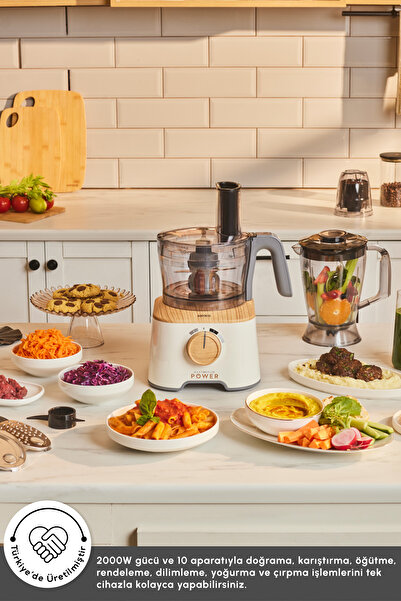 woodhub Çok fonksiyonlu güçlü mutfak robotu, kahverengi, 2000 W