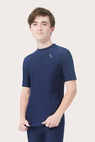 Coega Sunwear Unisex Youth Rashguard Short Sleeve - Navy