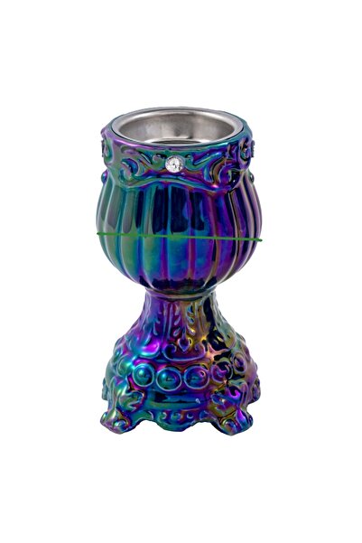 MAPLE LEAF مبخرة فحم سيراميك بخور عود 14.5 سم أزرق